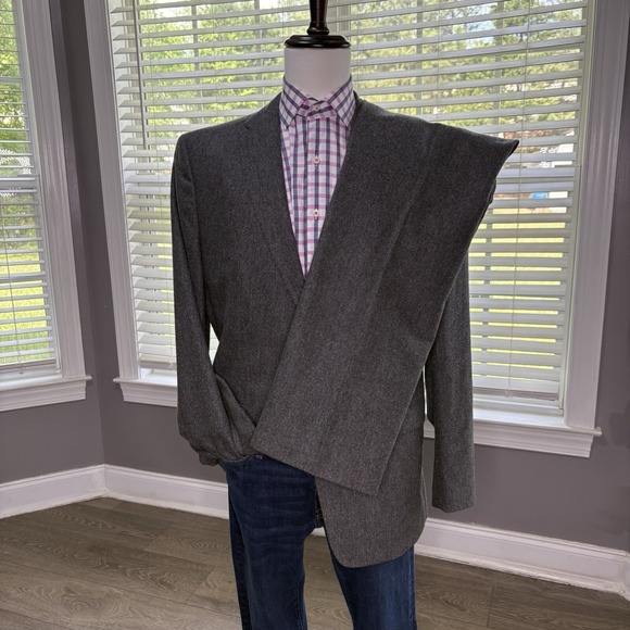 Banana Republic Tailored Fit Suit Mens Size 44R Pants 34x34 Gray Wool Blazer - Picture 1 of 16